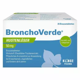 BronchoVerde® öksürük çözücü 50 mg efervesan tablet, 20 adet