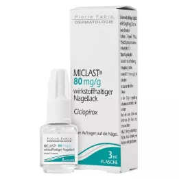 MICLAST 80 mg/g aktif bileşen içeren oje, 3 ml