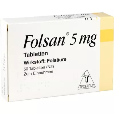 FOLSAN 5 mg tabletler, 50 adet