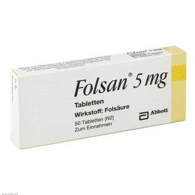 Folsan 5 mg tablet, 50 adet Folsan 5 mg tablet, 50 adet