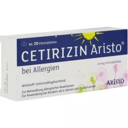 CETIRIZIN Alerjiler için Aristo 10 mg film kaplı tablet, 20 adet