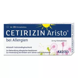 CETIRIZIN Alerjiler için Aristo 10 mg film kaplı tablet, 20 adet