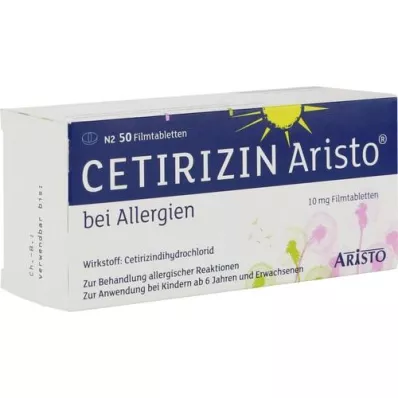CETIRIZIN Alerjiler için Aristo 10 mg film kaplı tablet, 50 adet