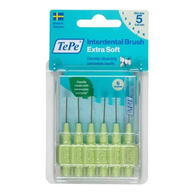TEPE Diş arası fırçası x-soft 0.8mm ISO 5 yeşil, 6 adet