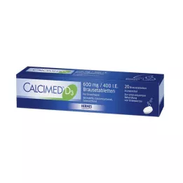 Calcimed D3 600 mg / 400 IU efervesan tablet, 20 adet