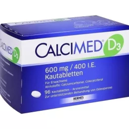 CALCIMED D3 600 mg/400 I.U. Çiğneme Tableti, 96 adet