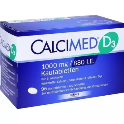 CALCIMED D3 1000 mg/880 I.U. Çiğneme Tableti, 96 adet