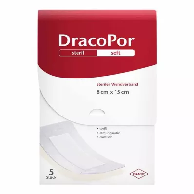 DracoPor Yumuşak beyaz yara örtüsü 8x15 cm steril, 5 adet DracoPor Yumuşak beyaz yara örtüsü 8x15 cm steril, 5 adet