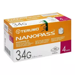 TERUMO NANOPASS 34 Kalem iğnesi 34 G 0.18x4 mm, 100 adet