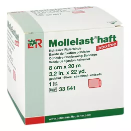 MOLLELAST yapışkanlı bandaj lateks içermeyen 8 cmx20 m kırmızı, 1 adet