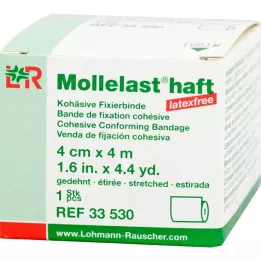 MOLLELAST yapışkanlı bandaj lateks içermeyen 4 cmx4 m beyaz, 1 adet