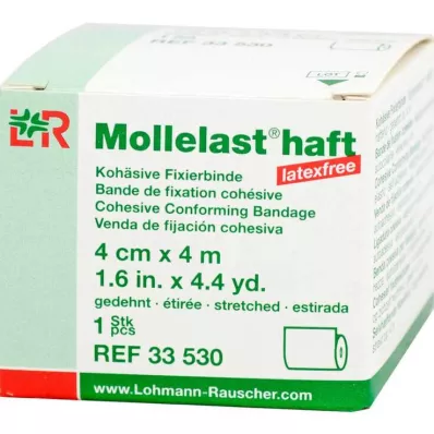 MOLLELAST yapışkanlı bandaj lateks içermeyen 4 cmx4 m beyaz, 1 adet