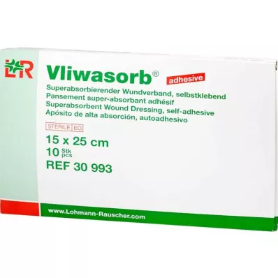 Vliwasorb yapışkan süper emici kompres yüksek emicilik 15x25 cm, 10 adet Vliwasorb yapışkan süper emici kompres yüksek emicilik 15x25 cm, 10 adet