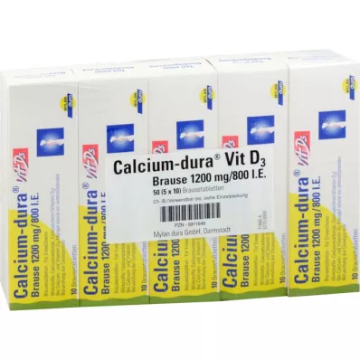 CALCIUM DURA Vit D3 efervesan 1200 mg/800 I.U., 50 adet