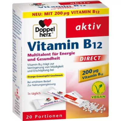 DOPPELHERZ B12 Vitamini DIRECT Peletler, 20 adet