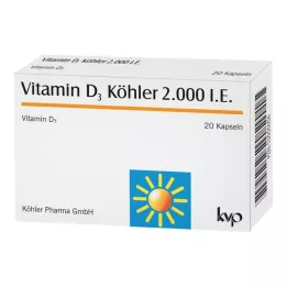 VITAMIN D3 KÖHLER 2.000 I.U. kapsül, 20 adet