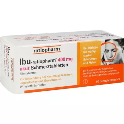 IBU-RATIOPHARM 400 mg akut ağrı film kaplı tablet, 50 adet