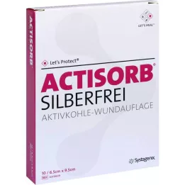 ACTISORB SILBERFREI 6,5x9,5 cm aktif kömür, 10 adet