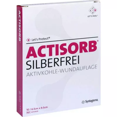 ACTISORB SILBERFREI 6,5x9,5 cm aktif kömür, 10 adet