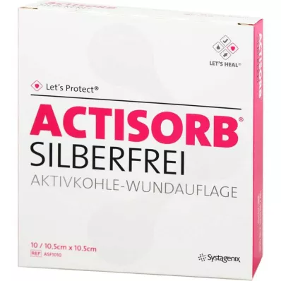 ACTISORB SILBERFREI 10,5x10,5 cm aktif kömür, 10 adet
