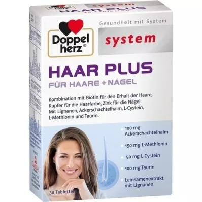 DOPPELHERZ Hair Plus sistem tabletleri, 30 adet