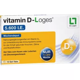 VITAMIN D-LOGES 5.600 I.U. haftalık depo çiğneme tabletleri, 15 adet