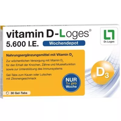 VITAMIN D-LOGES 5.600 I.U. haftalık depo çiğneme tabletleri, 30 adet