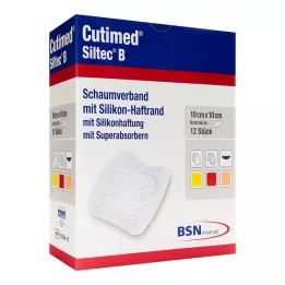 CUTIMED Siltec B köpük bandaj 10x10 cm yapışkanlı, 12 adet