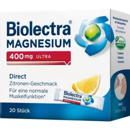 BIOLECTRA Magnezyum 400 mg ultra Direkt Limon, 20 adet