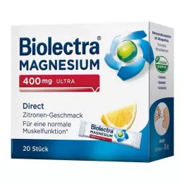 BIOLECTRA Magnezyum 400 mg ultra Direkt Limon, 20 adet