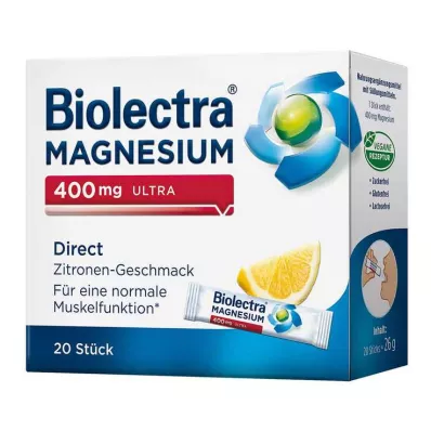 BIOLECTRA Magnezyum 400 mg ultra Direkt Limon, 20 adet BIOLECTRA Magnezyum 400 mg ultra Direkt Limon, 20 adet