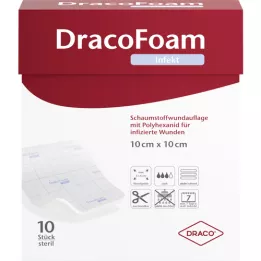 DRACOFOAM Infect Köpük Yara Örtüsü 10x10 cm, 10 adet