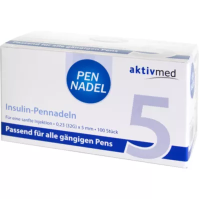 PEN-NADELN Üniversal 5 iğne 0,23x5 mm 32 G, 100 adet