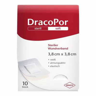 DracoPor Yumuşak beyaz yara örtüsü 3,8x3,8 cm steril, 10 adet DracoPor Yumuşak beyaz yara örtüsü 3,8x3,8 cm steril, 10 adet