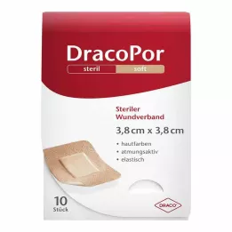 DRACOPOR 3,8x3,8 cm steril cilt renginde yara örtüsü, 10 adet