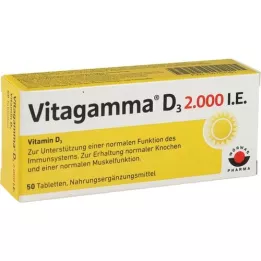 VITAGAMMA D3 2.000 I.U. Vitamin D3 NEM Tabletler, 50 adet