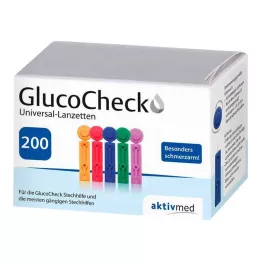 GLUCOCHECK Lansetler Universal, 200 adet