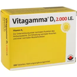 VITAGAMMA D3 2.000 I.U. Vitamin D3 NEM Tabletler, 200 adet