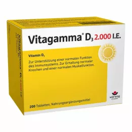 VITAGAMMA D3 2.000 I.U. Vitamin D3 NEM Tabletler, 200 adet
