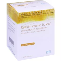 CALCIUM VITAMIN D3 acis 500 mg/400 I.U. çiğneme tabletleri, 100 adet