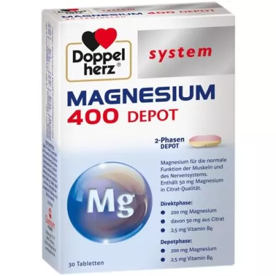 DOPPELHERZ Magnezyum 400 Depo Sistem Tabletleri, 30 Kapsül