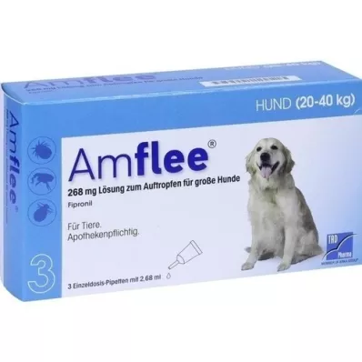 AMFLEE 20-40 kg büyük köpekler için 268 mg spot-on solüsyon, 3 adet