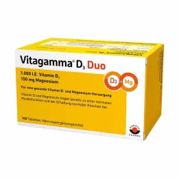 VITAGAMMA D3 Duo 1.000 I.E Vit.D3 150mg Magnes.NEM, 100 adet