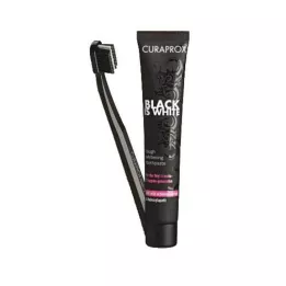 CURAPROX black is white kömürlü diş macunu ve fırçası, 1 adet