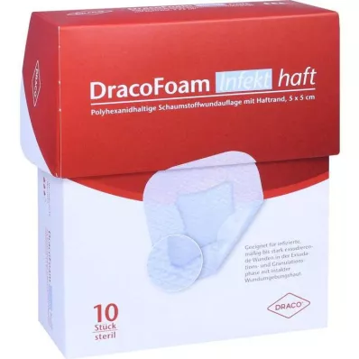 DRACOFOAM Infekt haft Köpük Yara Örtüsü 5x5 cm, 10 adet DRACOFOAM Infekt haft Köpük Yara Örtüsü 5x5 cm, 10 adet