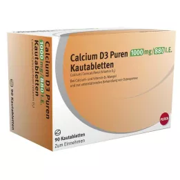 CALCIUM D3 Puren 1000 mg/880 I.U. Çiğneme Tableti, 90 Kapsül