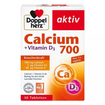 DOPPELHERZ Kalsiyum 700+D3 Vitamini Tabletleri, 30 Kapsül