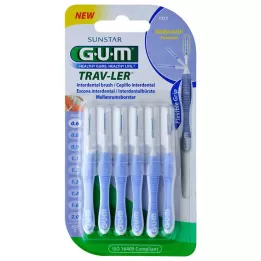 GUM TRAV-LER 0,6 mm mum açık mavi diş arası fırçası, 6 adet