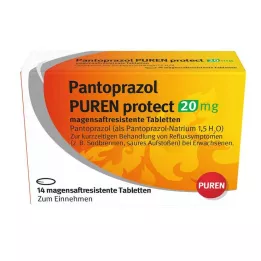 PANTOPRAZOL PUREN 20 mg enterik kaplı tabletleri korur, 14 adet