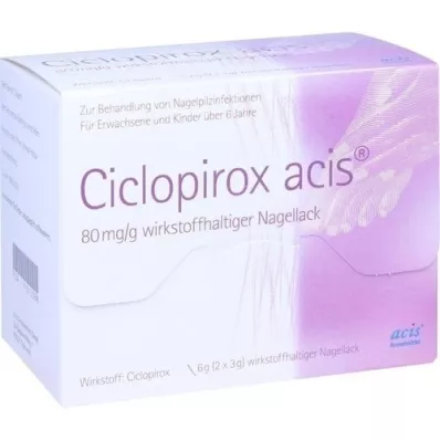 CICLOPIROX acis 80 mg/g aktif bileşen içeren oje, 6 g